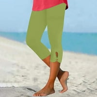 Binmer Woman Hlače čišćenje visokih struka Čvrsta boja kapris podudaranje slim ugradbenim hlačama joge