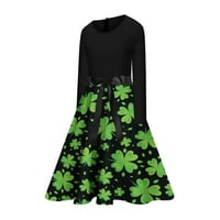 Finelylove casual ljetne haljine Petite svečane haljine za žene V-izrez otisnuta dugih rukava zelena