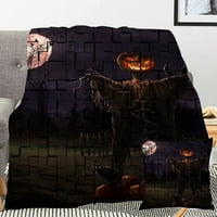 Halloween Dekorativni pokrivač sa jastukom, veštica pokrivač za spavaću sobu estetsku mjesecu i zvijezde