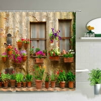 3D pejzažni tuš za zavjese vrt drveni most biljni cvijet cvijet prirodni krajolik za zavjese za zidnu tkaninu