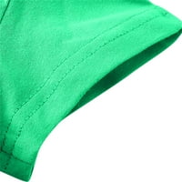 Lovskoo Toddler Boys Girls Pamučna majica Dječja odjeća Komforna puna boja kratki rukav gornji zeleni