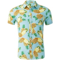 Košulju za punjenja na plaži Hot Beach HOT PLAŽE kratki rukav muški pamuk na havajsku košulju od tiskanih cvijeća Casual Aloha Havajski majice za muškarce