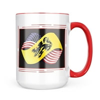 Neonblond Friendship zastave SAD i Istočna Flandrija Regija Belgija Šalica Poklon za ljubitelje čaja za kavu