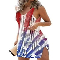 Ženski kupaći kostimi za kupaće kostime za žene Američka nezavisnost Dan ispisa Crochet Snakekekin Up Hlače suknja
