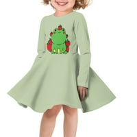 Binienty Elegant Kid Girl Party Haljine žabe Jagoda ugodna haljina za crkve za crkve Prozračne haljine