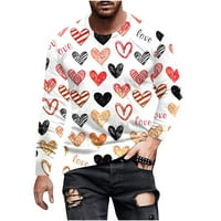 Bluze s dugim rukavima za muškarce Novi zaljubljeni Muški 3D tiskani majica s dugim rukavima Labav okrugli