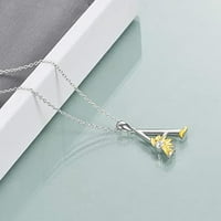 Ogrlica od kripyery lanaca osjetljiv je sjajan sjajni srebrni redak uloženi slovom za svakodnevni život