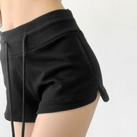 DMQupv Ženske kratke hlače Ženske kratke hlače za ljetne casual elastične visoke strugove s visokim