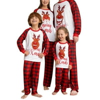 Diconna roditelj-dijete pidžama set božićni crtani ekran pismo Ispis dugih rukava + plane hlače crveni bijeli tata l