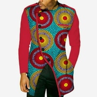 Bintarealwa afrički wa print jakna s dugim rukavima za muškarce WYN49