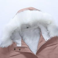 Zimski kaputi za žene čišćenje Ženske zimske čvrste boje zadebljanog plišanog pamučnog plišanog ogrlice od pamučne jakne topli plišani kaput