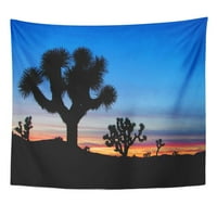 Plava Joshua Trees Silhouetted National Park Palm Springs California Šarena zidna umjetnost Viseća tapiserija