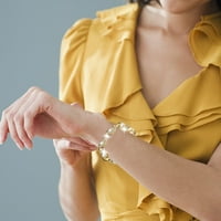 Frehsky narukvica za ženske kružne dijamantne biserne narukvice nakit nakit nakit šarm narukvica rođendan iznenađenje poklon za ženske djevojke flash dijamant s višeslojni elastična narukvica za žene