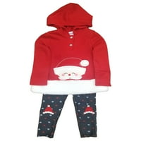 Nannette Toddler Girginje Božićne crvene santa kapuljače za majice sa kapuljačom Outfit 3t