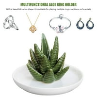 Everso keramički aloe držač zvona zelena sočna ladica za sočna za prsten naušnice Ogrlica nakit Organizovanje