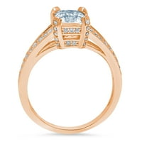 2,45ct smaragdni rez plavi prirodni akvamarinski 18k ružičasti ružičasto zlato graviranje izjava bridalna godišnjica angažmana vjenčana prstena veličine 8