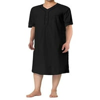 Muške pidžame košulje s kratkim rukavima Henley Sleep Majica Nighthirt Sleepwear Loungewear za muškarce