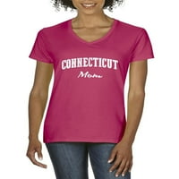 Arti - Ženska majica V-izrez kratki rukav - Connecticut mama