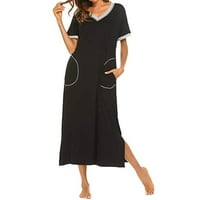 Maxi haljine za ženske ženske majice kratkih rukava ultra-mekana haljina za spavanje u punoj dužini
