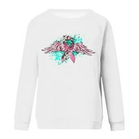 Fanxing Ženski rak dojke ružičasti vrpca pulover casual dugih rukava dukserice padajuća bluza s, m, l, xl, xxl