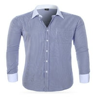 Avamo Muška majica rever na vratu Dugme Down Tunic Majica Ležerne bluza Plava L