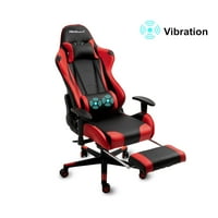 Igrački ured HIGHTH Computer Ergonomska podesiva okretna stolica sa naslonom za glavu i lumbalnoj podršci, s nogama, crvenom bojom