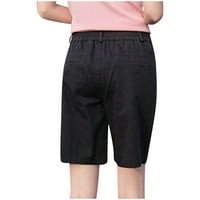 pgeraug hlače za žene visoke struke Čvrsto labave kratke ravne hlače joga hlače crna l
