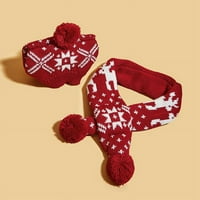 Božićni pas kostim set za kućne ljubimce šal snježne pahuljice pletene odjeće Xmas Puppy Cat