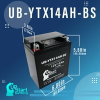 -YTX14AH-BS Zamjena baterije za Yamaha YFM35F WOLVERINE CC ATV - Fabrika aktivirana, bez održavanja, motociklistička baterija - 12V, 12Ah, robna marka