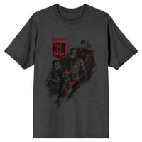Justice League Mve Heroes Logo Muška košulja na ugljenu - mala