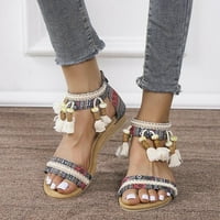 Etničke ravne sandale za žene boemian dressy ljetni slatki gladijator na rhinestone sandala dame casual