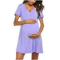 Zeceouar matični haljina za žene Photoshoot Plus size Ljetna haljina klizni haljina kratkih rukava materinstva