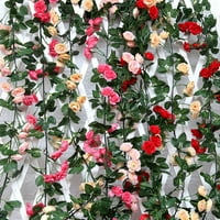 Rose Red Flower Garland Lažni cvijet ruža Vino ukrasna zidna vješalica za vjenčanje arch aranžman za