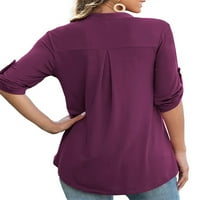 Zodanni Žene majice ruhove vrhove udobne majice Labavi pulover Radna bluza Tunika Ljubičasta m