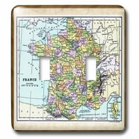 3Droze stara mapa Francuske - Dvostruki preklopni prekidač