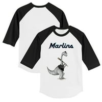 Mladića Tiny Turpap Bijela crna Miami Marlins Bronto 3 4-rukave Raglan majica