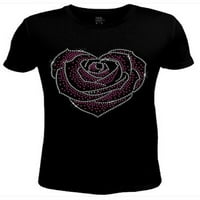 Košulja za Rhinestone Womens Elegant Rose Cvijet JRW-603