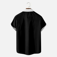 Leesechin ponude Muška majica Casual tipke Ispis sa džepnim isključivanjem kratkih rukava odjeća za odjeću na klirensu