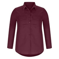 Odieerbi majice za žene prevelicirane ležerne prilike dugih rukava od puknog bluza s majicom na vrhu