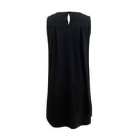 PEDORT Ljetne haljine Tunic Top Swing Majica Labava haljina Smajena elastična struka Tined Midi haljina crna, m
