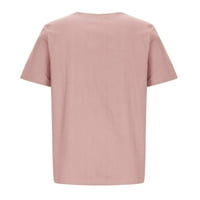 Ženski ljetni košulje ispod 10.00 žene kratki rukav casual okrugli vrat tiskani labavi gumb tunički bluza