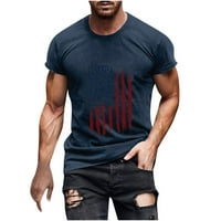 Stamzod košulje za muškarce Casual Okrugli vrat Popularno 3D digitalna zastava Štamparija Pulover Fitness