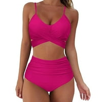 Žene kupaći kostim Spaghetti remen Bikini vrhovi + bikini gaćice Dame Ljeto odjeću