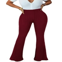 Beiwei dame pantalone Solidne boje dugačke pantske hlače na struku udobne dno žene elastični struk Slim