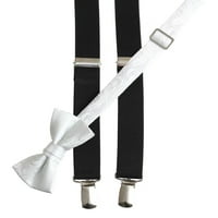 Dječji crni suspender i carski paisley luk kravate boje boja