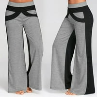 Shpwfbe Dukset žene široke pantalone za noge za žene Dukseve žene Yoga hlače Grey XXL