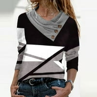 Ženski dugi rukav COCLAR V majica Dugme Dugme Pulover pulover, Ležerne prilike Comfy TEE Bluza Dugih