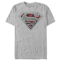 Muški supermen logo Grnge Graphic Tee Athletic Heather Veliki