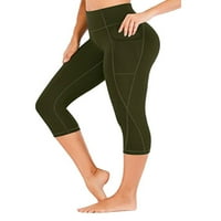 Seksi ples ženski visoki struk kapri joga hlače sa džepovima gyng-wicking teretana fitness pantalone