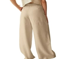 Ženski ljetni vučni struk široki nog Ležerne prilike labave pamučne palazke pantalone